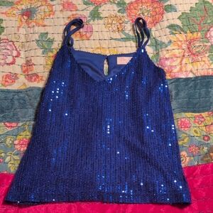 Pink Lily Royal Blue Sequin Camisole